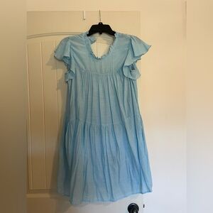 Light Blue Ruffled Dress